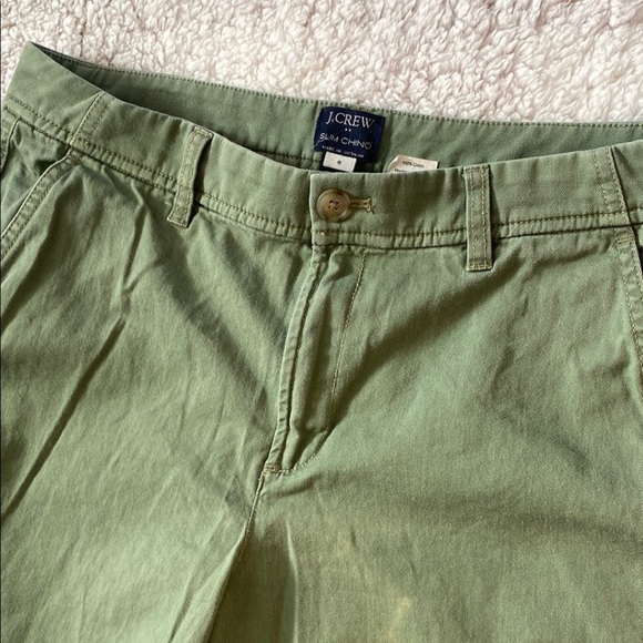 J Crew Slim Chino women Green Pants size 8 - Picture 2 of 5